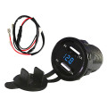 Dual USB LED Charger Socket with Cable Voltage Voltmeter Panel